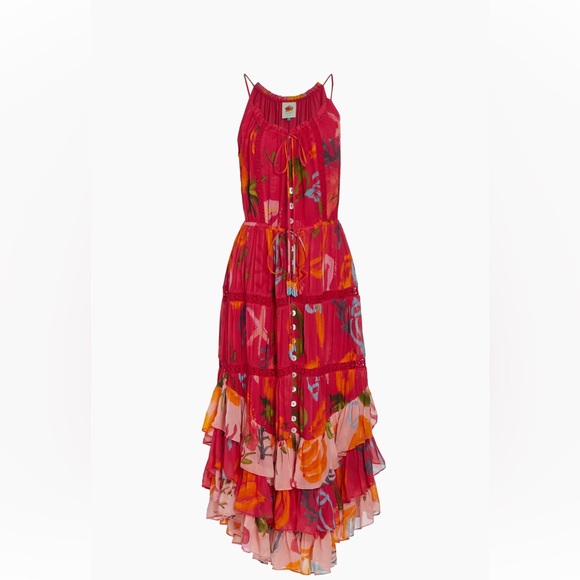 Farm Rio
Mixed Fruits Ocean Tiered Midi-Dress - Picture 4 of 13